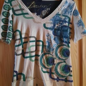 Desigual Short Sleeve Tshirt Top. Sz.S